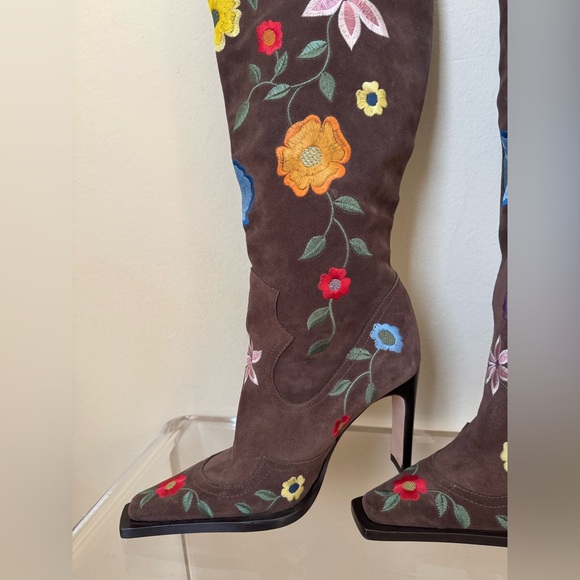 Total x Guizio Eternal Meadows Boots Floral Suede Brown 38 - Picture 4 of 15